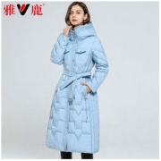 YALU 雅鹿 2022冬季新款羽绒服女白鸭绒连帽修身显瘦简约大气保暖外套