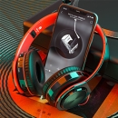 奇联 耳机头戴式无线蓝牙重低音运动降噪游戏耳麦手机电脑通用 黑红色质保一年内置麦克风