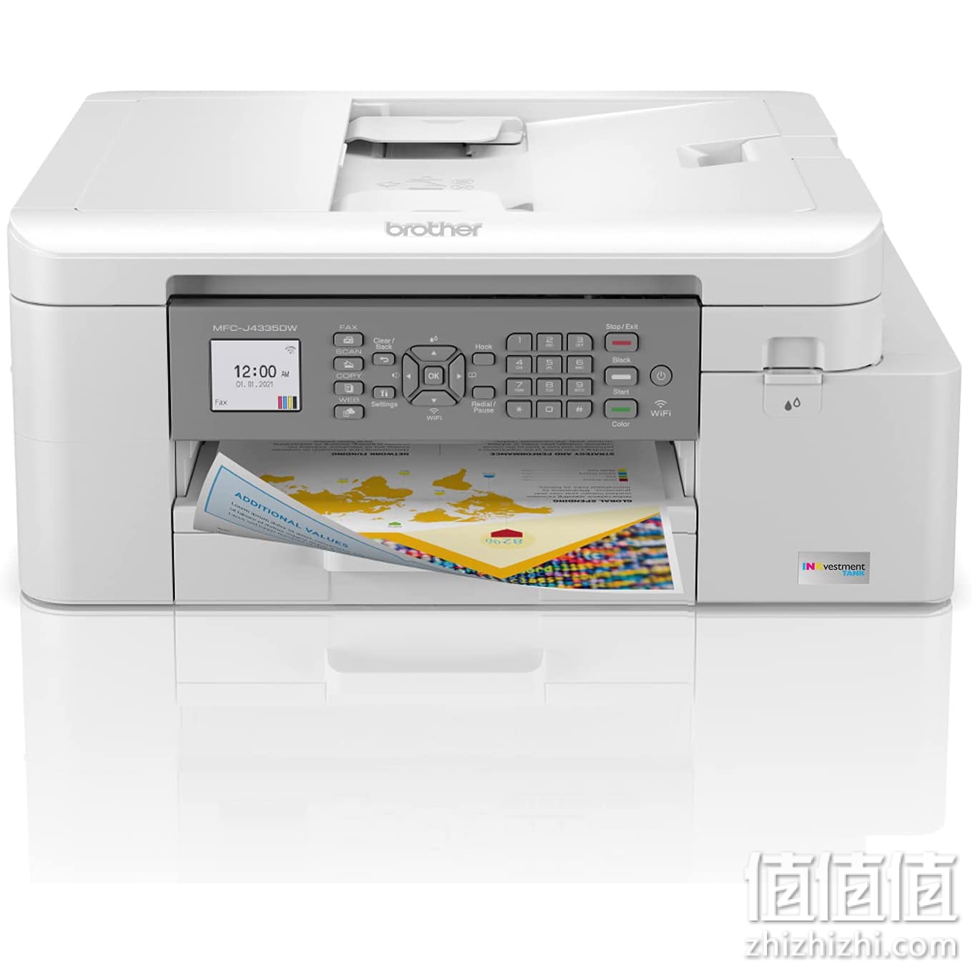 Brother 兄弟 MFC-J4335DW INKvestment Tank 一体化打印机,带双工和无线打印,盒内墨水可长达 1 年