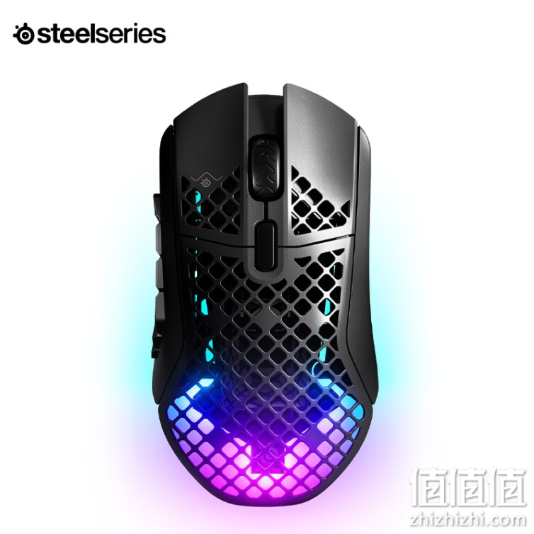赛睿(SteelSeries)洞洞鼠系列 Aerox 9无线/蓝牙游戏电竞鼠标 三模 89g轻量化 IP54 18键编程 哑光面 黑色