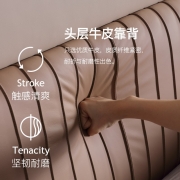 雅兰（AIRLAND） 意式轻奢实木真皮床 卧室家具头层牛皮软床靠背床头主卧双人床婚床 LaiYin 漫茶色（真皮） 双人床1.8m*2.0m (围边款)