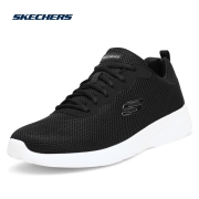 Skechers斯凯奇男士纯色简约轻便休闲透气运动鞋舒适缓震跑步鞋男58362 BLK黑色 41