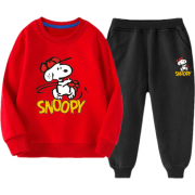 PLUS会员：SNOOPY 史努比 童装小男女孩秋装卫衣套装春秋新款＊2件