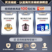 海尔（Haier）洗碗机嵌入式独立式13套W10变频电机开门速干 双微蒸汽洗 WIFI智联软水自清洁 变频双重消毒EYBW13228BKU1