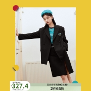 太平鸟西装外套女春装新款网红炸街小西服 黑色（现货） S