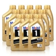 Mobil 美孚 机油全合成正品金美孚一号0W-40官方旗舰SN级润滑油机油1L*12