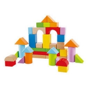 Hape 40粒彩虹积木拼装