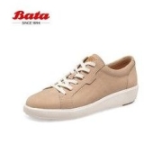 Bata 拔佳 休闲鞋女2022秋商场新款牛皮平底运动软底德训板鞋ANN24CM2