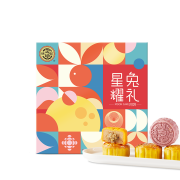 京东PLUS会员：徐福记 广式中秋 酥心 红豆 椰香 蓝莓芝士桃山皮 星兔耀礼月饼礼盒  570g混合口味8个装*3件