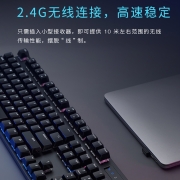 雷柏（Rapoo） V500PRO无线版 机械键盘 无线键盘 办公键盘 104键 笔记本键盘 电脑键盘 黑色 黑轴