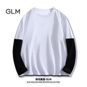 GLM 森马集团品牌GLM长袖t恤男春秋款内搭拼色打底衫男生宽松潮牌上衣