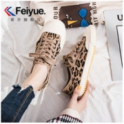 Feiyue. 飞跃 Feiyue/飞跃帆布鞋女2022夏季新款豹纹斑纹休闲鞋时尚板鞋2112