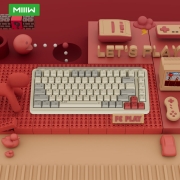 MIIIW米物ART系列Z830机械键盘 83键无线蓝牙2.4G三模连接 游戏办公 佳达隆G黄Pro轴 RGB灯效  米白色FC play