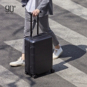 90分行李箱商务PC旅行箱男女皮箱轻音万向轮拉杆箱尼罗河20英寸登机箱密码箱黑色