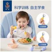 CROWNED LOVE 蒂爱 宝宝叉勺套装不锈钢婴儿辅食工具勺儿童勺子新生儿吃饭训练