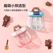 京东京造 tritan胖飞碟便携随行杯 海洋蓝色650ML畅饮大容量 吸管杯可爱高颜值大肚杯