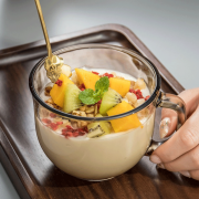 京东特价：萌物坊 玻璃早餐杯 茶色 1只装