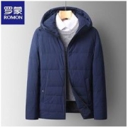 ROMON 罗蒙 专柜羽绒服男商务休闲2022冬季新款中年男士保暖连帽鸭绒外套