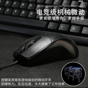 吉选（GESOBYTE）M200鼠标 有线鼠标 办公鼠标 右手/左手鼠标 USB接口笔记本台式机电脑家用企业集采专供 黑