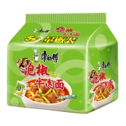 康师傅  方便面 经典老坛泡椒牛肉  泡面袋装速食 五连包 101g*5包
