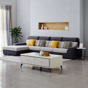全友家居 沙发现代简约布艺沙发小户型客厅沙发整装 可调节头枕可拆洗沙发102251A-1 正向布艺沙发(1+3+转)