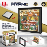 哲高老友记拼装积木相框内画生活大爆炸玩具创意挂墙壁画客厅创意装饰挂画 QL1913-休闲会所框内画-632颗粒