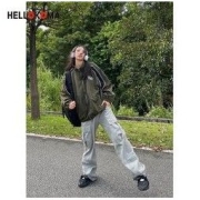 HELLOKOMA HELLO KOMA春秋款美式复古立领夹克外套男女小众户外机能冲锋衣潮