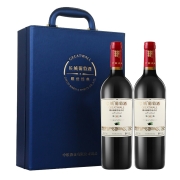 长城 耀世经典 干红葡萄酒 750ml*2瓶 双支红酒礼盒（皮盒） 含酒具四件套