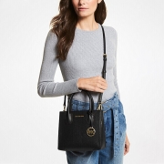 MK女包 MICHAEL KORS 迈克·科尔斯 奢侈品Mercer荔枝纹风琴包手提单肩包黑色35S1GM9M2L BLACK
