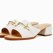Clarks 其乐粗跟一字带凉拖鞋