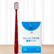 天猫U先：ITO  艾特柔  一次性棉柔洗脸巾便携装1包+宽头高密度软毛牙刷随机1支  日本进口