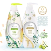好迪无硅油水润保湿洗发水500ml+植萃精华润发乳500ml