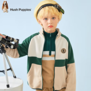 Hush Puppies  暇步士 儿童拼接摇粒绒外套