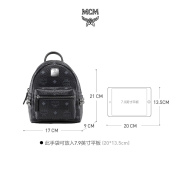 MCM 女士黑色超迷你侧铆钉双肩背包 MMK6SVE92BK001