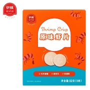 伊威(Eastwes) 咿小虾 鲜虾片 宝宝零食饼干 不添加食盐和白砂糖(原味) 32g新老包装随机