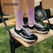 斯凯奇skechers秋季新款老爹鞋女士经典熊猫鞋子运动休闲黑白色厚底增高8730076 8730076-黑色/多彩色/BKMT 38.5