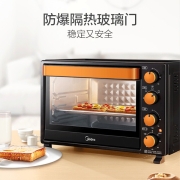 美的 电烤箱家用多功能35L大容量台面式烤箱上下独立控温防爆明灯旋钮操作L326B 35L家用容量