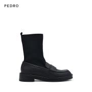 【22秋季新款】PEDRO牛皮带饰弹力女靴袜靴 短靴 女鞋PW1-16480013 黑色 38