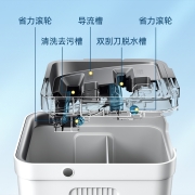 家杰优品 拖把 大号刮刮桶免手洗平板拖把 清洁工具干湿两用墩布 家用一拖净除尘吸水地拖 2块拖布