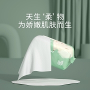 德佑 绵柔巾婴儿咩咩巾干湿两用宝宝擦脸巾新生儿绵柔巾珍珠纹加厚洁面纸巾一次性洗脸巾 【拍2件】80抽*1大包