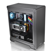 Tt（Thermaltake）Premium S500 TG 黑色 国际版 机箱水冷电脑主机（弹性摆放/支持ATX主板/支持360水冷）