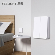 Yeelight易来 凌动开关插座(双开) 智能客厅卧室吸顶灯墙壁开关 SLISAON自回弹不离线技术 工程工业控制器