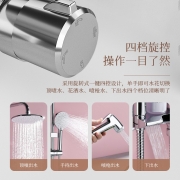 浪鲸SSWW淋浴花洒套装方形大顶喷四出水带喷枪 空气增压顶喷花洒套装带置物台 EFT13023四功能淋浴花洒【铬色】