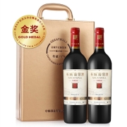 长城 耀世珍藏 解百纳干红葡萄酒 750ml*2瓶 双支礼盒（含酒具套装）
