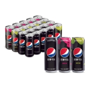 PLUS会员：pepsi 百事 可乐 无糖 Pepsi 汽水 碳酸饮料混入装 （原味330ml*8罐+树莓味330ml*6罐+青柠味330ml*6罐）*2件