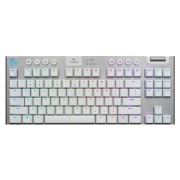 罗技（G） G913TKL 87键无线机械键盘 有线蓝牙游戏键盘 三模链接 RGB背光 超薄矮轴 白色GL T轴（茶轴）