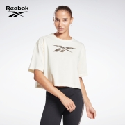 Reebok锐步官方女子TEE室内健身白色简约运动短款短袖T恤GN4486 GN4486_米白色 A/S