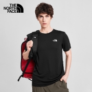 北面（The North Face） 短袖男2022春夏新品运动训练跑步纯色圆领速干短袖T恤4NCR 4NCRJK3/黑色/店长推荐 M