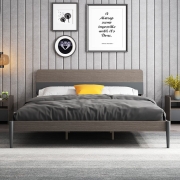 A家家居 床1.5米双人床意式床1.8米大床高箱储物婚床1.5M板木单人床卧室家具WJ1001 1.5*2.0米(架子床-简约款) 单床