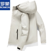 罗蒙 品牌 冲锋衣情侣春秋户外旅行登山服男防风衣保暖连帽可拆卸外套 6628黑色【男款】 M